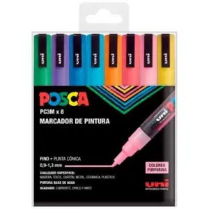 POSCA Marcador PC-3M/8C Pintura No Permanente Punta Cónica 0,9-1,3 mm Estuche SP 8