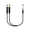 Nanocable Adaptador Audio Jack 3.5mm Macho a 2x Jack 3.5mm Hembra 0.30m Negro
