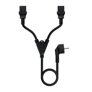 Nanocable Cable de Alimentación CEE7 Macho a 2x C-13 Hembra 1.80m Negro