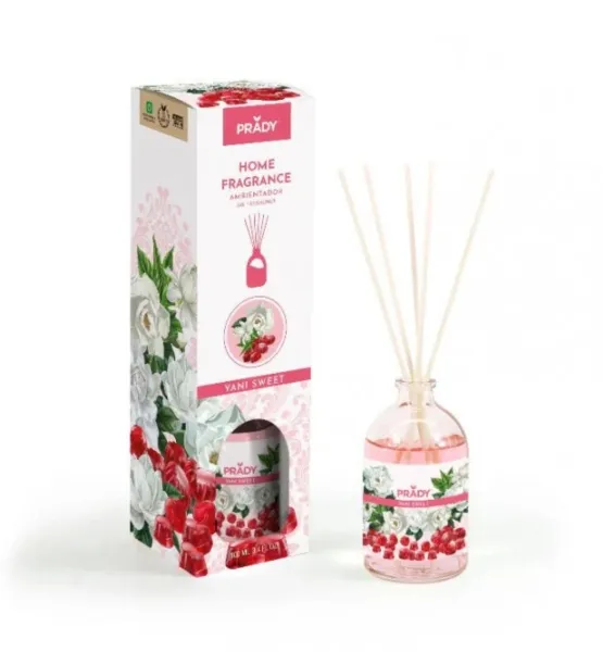 Prady Ambientador Mikado Yani Sweet - Frasco De Cristal 100 Ml Y Varitas Difusoras