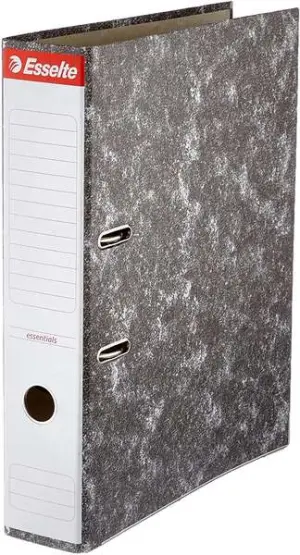Esselte Archivador de Palanca Folio 75mm - Capacidad 500 Hojas - Negro Jaspeado