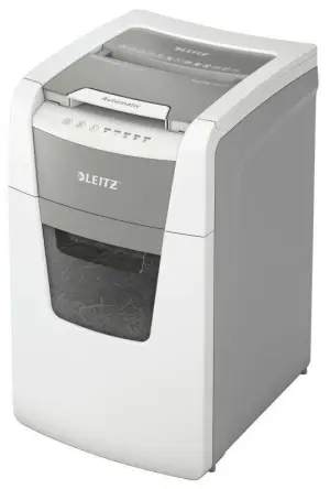 Leitz IQ 150 Autofeed P4 Destructora Automatica de Papel Corte en Particulas P-4 - Autoalimentacion 150 Hojas, Manual 8 Hojas - Papelera de 44L - Color Blanco