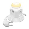 Aisens Regleta Sobremesa Multifunción 4 Tomas + 1 USB-C 20W PD3.0, 2 USB-A 18W QC3.0, Luz Nocturna, 1.8m, Blanco