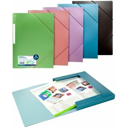 Carchivo Carpeta Metal Tres Solapas Gomas A4 Polipropileno Rosa Metalizado