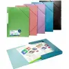 Carchivo Carpeta Metal A4 Tres Solapas Gomas Rosa Metalizado