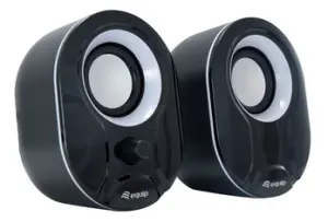 ALTAVOCES 2.0 EQUIP LIFE 6W RMS COLOR NEGRO Y BLANCO JACK 3.5" CONTROL DE VOLUMEN ALIMETANCION USB