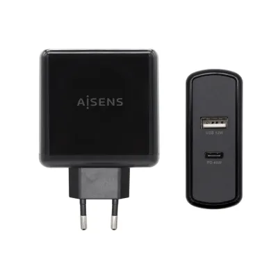 Aisens Cargador 57W USB-C PD3.0 45W y USB-A 5V/2.4A Negro