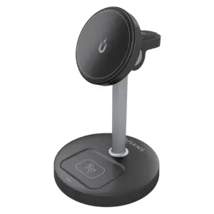 Aisens Cargador Inalámbrico 15W USB-C Qi2 para Móviles, Apple Watch y Auriculares - Negro