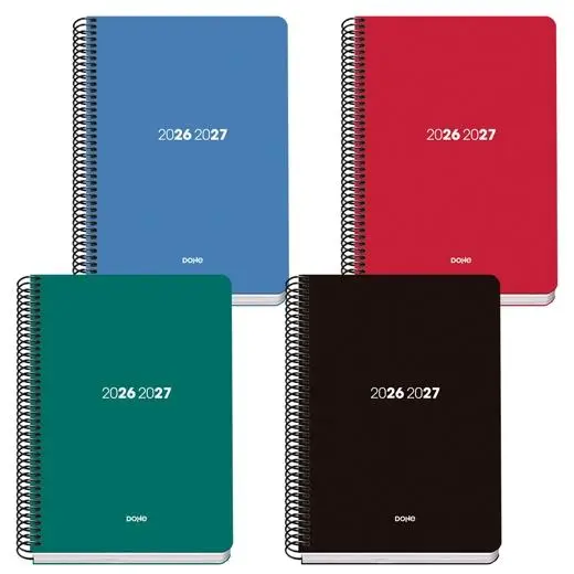 DOHE AGENDA ESCOLAR BASIC ELEMENT A5 ESPIRAL DP POLIPROPILENO COLORES SURTIDOS 2026-2027