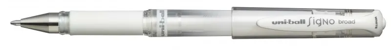 Uni-ball Signo Broad UM-153 Roller de Tinta Gel 1mm Color Blanco con Sujeción de Caucho