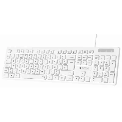 Subblim Teclado Business Slim Silencioso USB Plug&Play Blanco Resistente a Salpicaduras