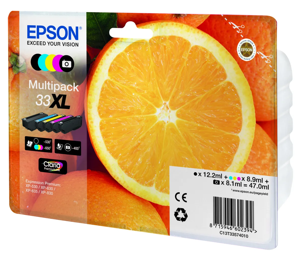 Epson T3357 (33XL) Pack de 5 Cartuchos de Tinta Originales
