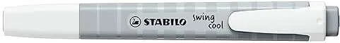 Stabilo Swing Cool Pastel Marcador Fluorescente - Cuerpo Plano - Punta Biselada - Trazo Entre 1 Y 4Mm - Tinta Con Base De Agua - Antisecado - Color Gris Polvoriento