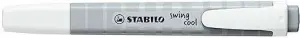 Stabilo Swing Cool Marcador Fluorescente Pastel - Cuerpo Plano - Punta Biselada - Trazo 1-4mm - Tinta a Base de Agua - Color Gris Polvoriento