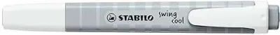 Stabilo Swing Cool Marcador Fluorescente Pastel - Cuerpo Plano - Punta Biselada - Trazo 1-4mm - Tinta a Base de Agua - Color Gris Polvoriento