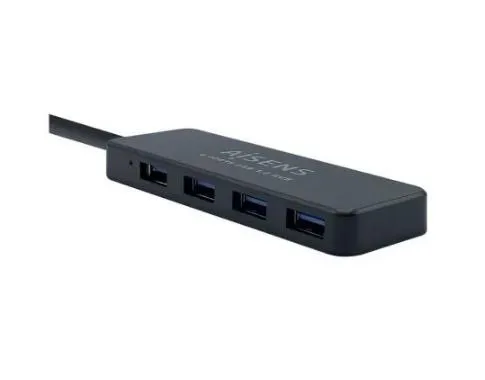 Aisens Hub Usb 3.0, Tipo A/M - 4Xtipo A/H Negro 30Cm