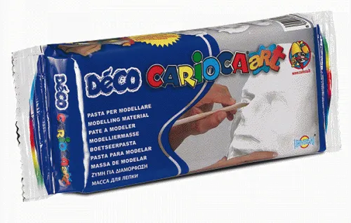 Carioca Pasta de Modelar 1000gr - Apta para Todas las Tecnicas de Modelaje - Endurece al Aire sin Coccion - Facil de Alisar - Color Blanco