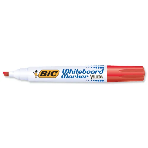 Velleda Marcador Pizarra Blanca Ecolutions 1751 Punta Biselada Rojo Caja 12 Ud