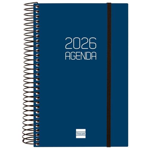 Finocam Agenda Espiral Opaque E5-117X181Mm 1Dp Tapa Pp Azul 2026