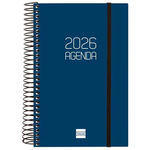 Finocam Agenda Espiral Opaque E5-117X181Mm 1Dp Tapa Pp Azul 2026