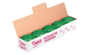 Jovi Bote de Tempera Escolar 35ml - Aplicacion en Multiples Superficies - Uso con Pincel, Rodillo o Espatula - Colores Mezclables - Color Verde