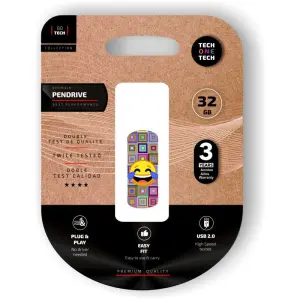 TechOneTech Memoria USB 2.0 32GB Clip Tech Emoji Me Pendrive