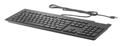 HP Business Slim Teclado USB con Lector de Tarjetas Inteligentes, Resistente a Derrames, Negro