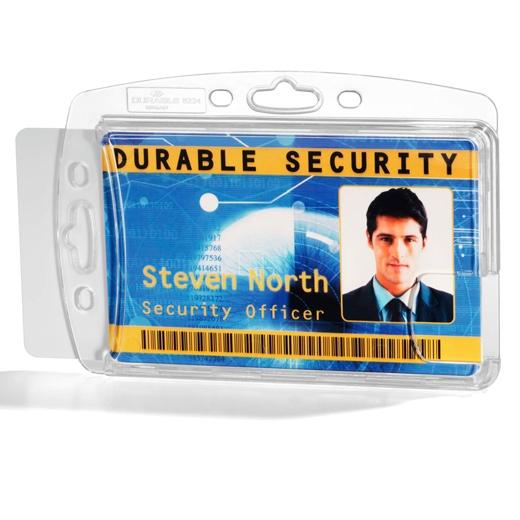 Durable Identificador Rígido Para 2 Tarjetas 54X87Mm Pack 10 Ud Transparente