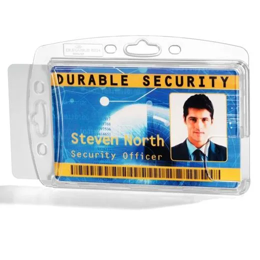Durable Identificador Rígido Para 2 Tarjetas 54X87Mm Pack 10 Ud Transparente