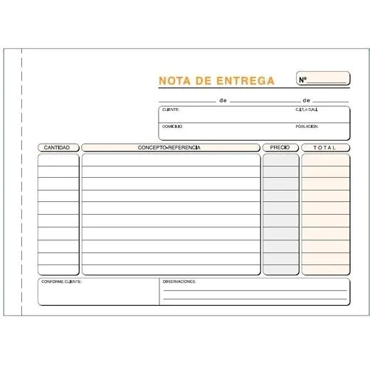 Loan Talonario Entregas Cuarto Apaisado Duplicado Autocopia