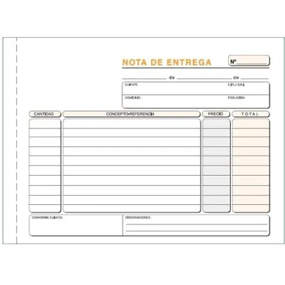 LOAN Talonario Entregas Cuarto Apaisado Duplicado Autocopia