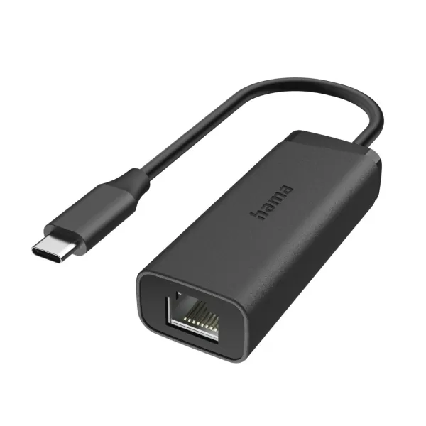 Hama Adaptador de Red USB-C Macho a Ethernet RJ45 Hembra 2.5Gbit/s Negro