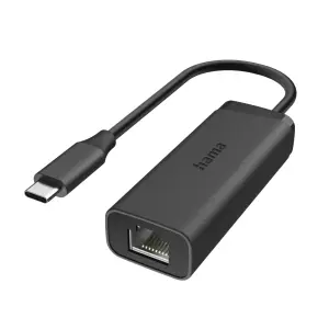 Hama Adaptador de Red USB-C Macho a Ethernet RJ45 Hembra 2.5Gbit/s Negro