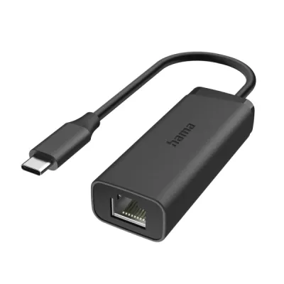 Hama Adaptador de Red USB-C Macho a Ethernet RJ45 Hembra 2.5Gbit/s Negro