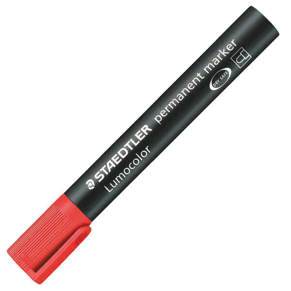 Staedtler Lumocolor 352 Rotulador Permanente - Punta Redonda - Trazo 2Mm Aprox - Capuchon Con Clip - Secado Rapido - Color Rojo