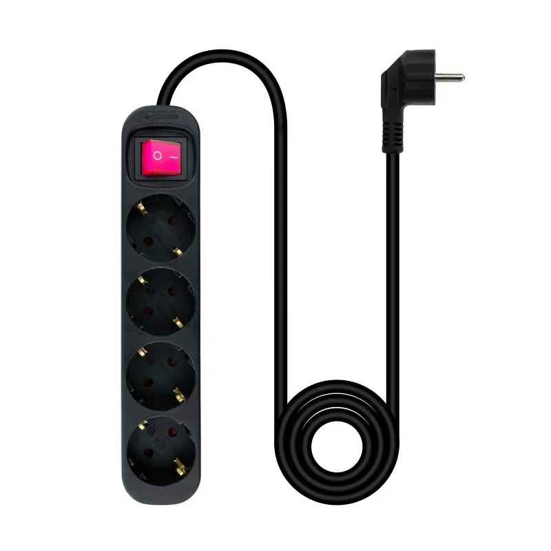Nanocable Regleta 4 Tomas Con Interruptor Negro
