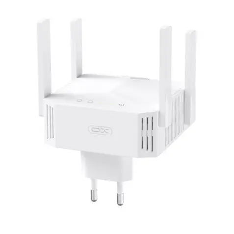 XO TX01 Repetidor WiFi Doble Banda 2.4GHz 300Mbps y 5GHz 867Mbps Antena Externa Enchufable Blanco