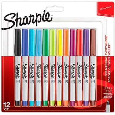 Sharpie Rotulador Permanente Punta Ultrafina C/Surtidos Blíster 12 Ud