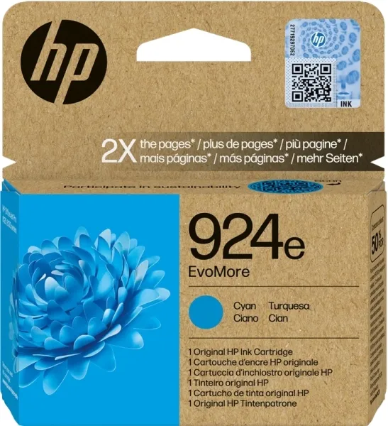 HP Tinta Cian 800P OfficeJet Pro 8120, 8130 Series - 924E Alta Capacidad XL