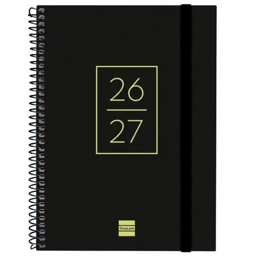 FINOCAM AGENDA SECUNDARIA PARA ESTUDIANTES ESPIRAL 4º-155X212MM SVH NEGRO CURSO 2026-2027