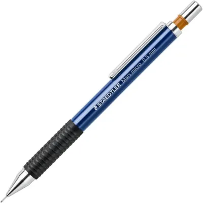 Staedtler Mars Micro 775 Portaminas 0.5mm con Punta Metálica y Grip de Caucho Azul