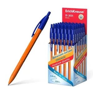 ErichKrause R-301 Bolígrafo Retráctil Naranja Punta 0.7mm Tinta Secado Rápido