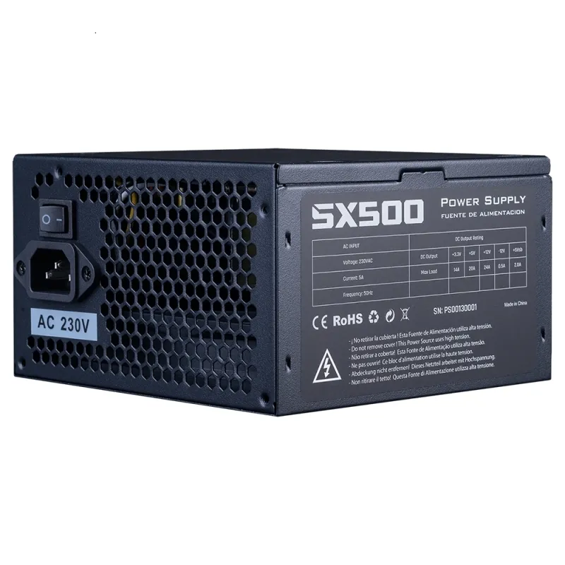 Hiditec Fuente SX500 500W ATX para Componentes Informáticos