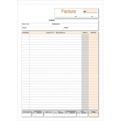 Loan Talonario Facturas A4 Natural Autocopia Duplicado