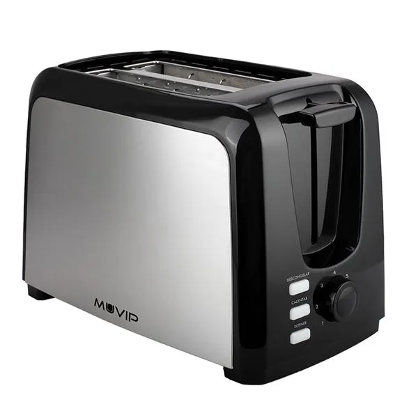 Muvip Mv0621 Tostadora De Pan 750W - Capacidad Para 2 Rebanadas - 7 Niveles De Tostado - Boton De Cancelacion - Funcion Descongelar Y Recalentar - Funcion De Centrado - Bandeja Inferior Extraible Para Limpieza