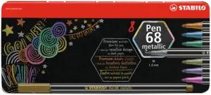 Stabilo Rotuladores Pen 68 Metallic Estuche de Metal 8 Unidades