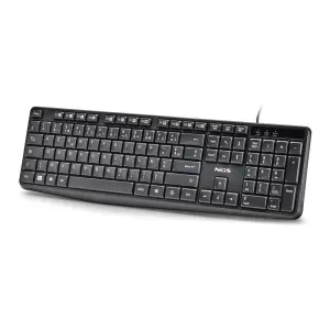 NGS Funky V4 Teclado USB AZERTY FR - 12 Teclas Multimedia - Teclas Silenciosas - Cable 1.5m - Negro