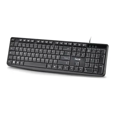 NGS Funky V4 Teclado USB AZERTY FR - 12 Teclas Multimedia - Teclas Silenciosas - Cable 1.5m - Negro