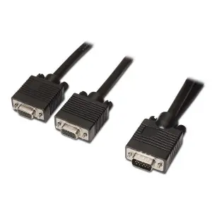 Aisens Cable Bifurcador SVGA HDB15/M a 2xHDB15/H 45cm Negro