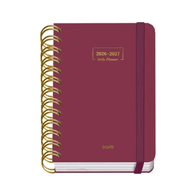 Dohe Agenda Escolar 26/27 A6 Día Página Papel Offset 80g Burdeos Espiral Doble